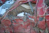 Flood crumpled truck in Jamestown Canyon, Colorado (photo courtesy Jim Pullen)