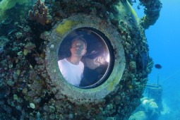 Fabien Cousteau in the Aquarius underwater lab. Photo courtesy Kip Evans.