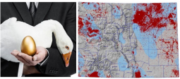 Left: Image courtesy of EcoNation, NZ. Right: Map of active oil and natural gas wells in Colorado. 